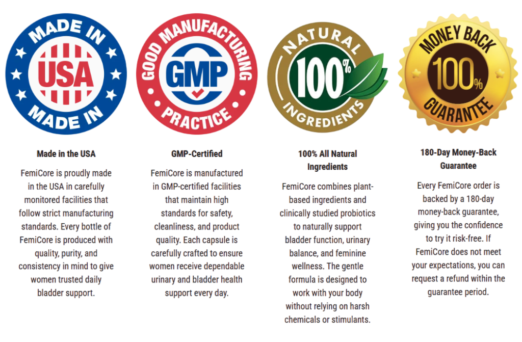 **Alt Text (Short):** **"USA made, GMP certified, natural ingredients, money-back guarantee"**